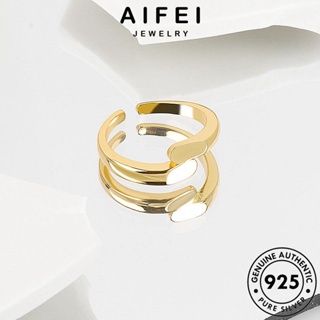 AIFEI JEWELRY Silver ทอง แฟชั่น เครื่องประดับ แหวน ผู้หญิง บุคลิกภาพ เกาหลี แท้ 925 เงิน เครื่องประดับ ต้นฉบับ R1232