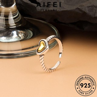 AIFEI JEWELRY ผู้หญิง ต้นฉบับ แฟชั่น เครื่องประดับ ทอง เครื่องประดับ รัก แหวน Silver 925 เงิน เกาหลี แท้ R1238