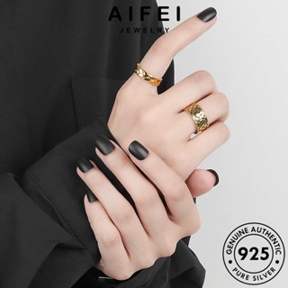 AIFEI JEWELRY เครื่องประดับ เงิน เกาหลี 925 ยิ้มย้อนยุค Silver ต้นฉบับ เครื่องประดับ แหวน ทอง แฟชั่น ผู้หญิง แท้ R1239