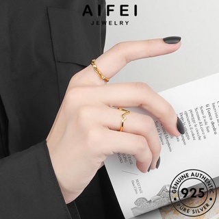 AIFEI JEWELRY แท้ เครื่องประดับ แฟชั่น เกาหลี คลื่นไม่สม่ำเสมอ เงิน 925 ทอง Silver เครื่องประดับ แหวน ผู้หญิง ต้นฉบับ R1249