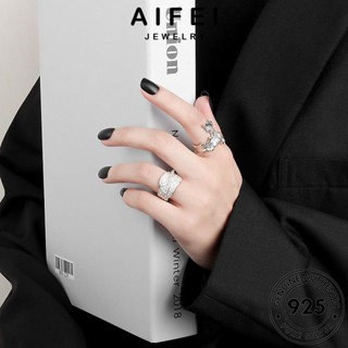 AIFEI JEWELRY แท้ เงิน เกาหลี แหวน เครื่องประดับ 925 Silver ผู้หญิง ต้นฉบับ ทอง แฟชั่น เครื่องประดับ คลื่น R1256