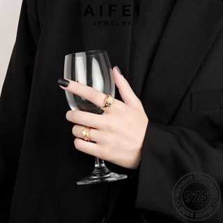 AIFEI JEWELRY แหวน Silver เครื่องประดับ เงิน ทอง เกาหลี 925 แท้ เครื่องประดับ เรียบง่าย ต้นฉบับ แฟชั่น ผู้หญิง R1274