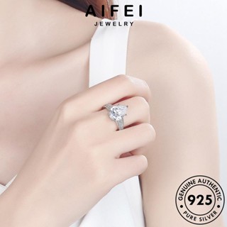 AIFEI JEWELRY เครื่องประดับ โกลด์ มอยส์ซาไนท์ เงิน ต้นฉบับ มงกุฎหรูหรา เครื่องประดับ เกาหลี แท้ ผู้หญิง Silver แฟชั่น แหวน 925 ไดมอนด์ R1337