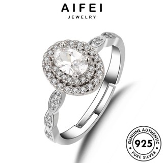 AIFEI JEWELRY วงรีง่ายๆ มอยส์ซาไนท์ แหวน เงิน ต้นฉบับ ไดมอนด์ เครื่องประดับ 925 ผู้หญิง โกลด์ แท้ แฟชั่น เกาหลี Silver เครื่องประดับ R1339