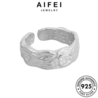 AIFEI JEWELRY ทอง เครื่องประดับ แฟชั่น เครื่องประดับ แท้ เกาหลี พื้นผิวที่ผิดปกติ Silver เงิน ต้นฉบับ 925 ผู้หญิง แหวน R1319