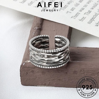 AIFEI JEWELRY แหวน แฟชั่น เครื่องประดับ เกาหลี ผู้หญิง เครื่องประดับ เงิน ย้อนยุคผิดปกติ 925 แท้ ต้นฉบับ Silver R1368