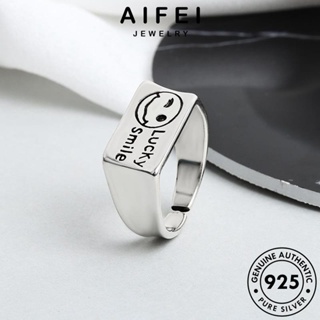 AIFEI JEWELRY แท้ ยิ้มย้อนยุค 925 เครื่องประดับ เครื่องประดับ เงิน แหวน ต้นฉบับ แฟชั่น เกาหลี Silver ผู้หญิง R1372