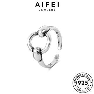 AIFEI JEWELRY 925 ต้นฉบับ แท้ Silver เรขาคณิตย้อนยุค เครื่องประดับ ผู้หญิง เกาหลี เงิน แฟชั่น แหวน เครื่องประดับ R1373