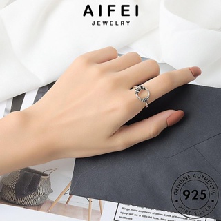 AIFEI JEWELRY วินเทจ เครื่องประดับ Silver ผู้หญิง แฟชั่น แท้ เครื่องประดับ เกาหลี เงิน 925 แหวน ต้นฉบับ R1374