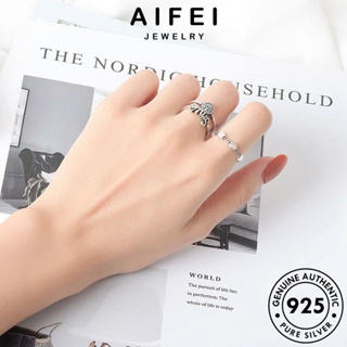 AIFEI JEWELRY เงิน แท้ ต้นฉบับ ผู้หญิง เกาหลี ยิ้มย้อนยุค แฟชั่น เครื่องประดับ 925 แหวน เครื่องประดับ Silver R1378