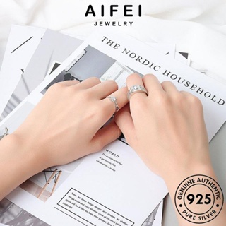 AIFEI JEWELRY มอยส์ซาไนท์ไดมอนด์ แฟชั่น Silver แหวน แท้ เครื่องประดับ เกาหลี 925 เงิน เครื่องประดับ ต้นฉบับ คู่รัก R1379