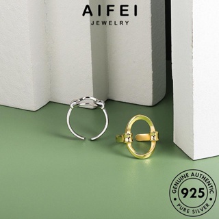 AIFEI JEWELRY เงิน เครื่องประดับ Silver เครื่องประดับ วงรีง่ายๆ 925 แท้ แหวน ทอง เกาหลี ผู้หญิง ต้นฉบับ แฟชั่น R1351