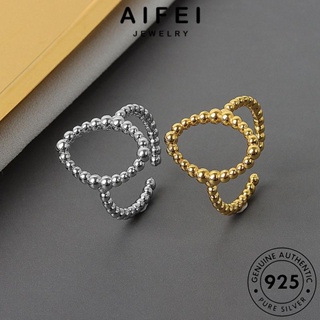 AIFEI JEWELRY ต้นฉบับ เครื่องประดับ แหวน ผู้หญิง ทอง แท้ เกาหลี เงิน วงรีวินเทจ เครื่องประดับ แฟชั่น 925 Silver R1362