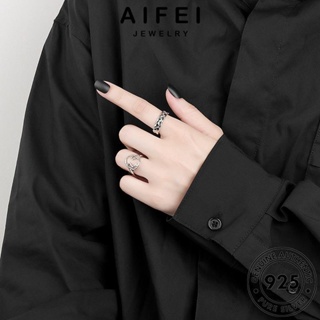 AIFEI JEWELRY แฟชั่น เครื่องประดับ Silver เงิน ผู้หญิง 925 ทอง เกาหลี เครื่องประดับ หน้ากลวง แท้ ต้นฉบับ แหวน R1423