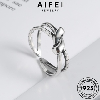 AIFEI JEWELRY ต้นฉบับ แหวน เกาหลี Silver แท้ เงิน เครื่องประดับ ปมง่ายๆ ผู้หญิง เครื่องประดับ 925 แฟชั่น R1463