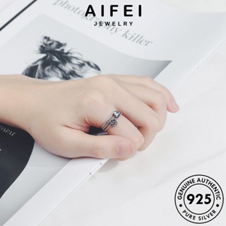 AIFEI JEWELRY เงิน แหวน เกาหลี ต้นฉบับ แท้ Silver 925 เครื่องประดับ แฟชั่น ยิ้มย้อนยุค ผู้หญิง เครื่องประดับ R1475