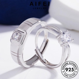 AIFEI JEWELRY แหวน เกาหลี เครื่องประดับ Silver เครื่องประดับ มอยส์ซาไนท์ไดมอนด์ 925 ต้นฉบับ คู่รัก แฟชั่น เงิน แท้ R1596