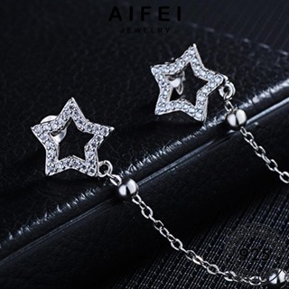 AIFEI JEWELRY เครื่องประดับ แฟชั่น มอยส์ซาไนท์ไดมอนด์ แท้ ต่างหู ผู้หญิง ต้นฉบับ ห่วง Silver 925 ตุ้มหู เครื่องประดับ เงิน หนีบ เกาหลี รูปดาวห้าแฉก E897