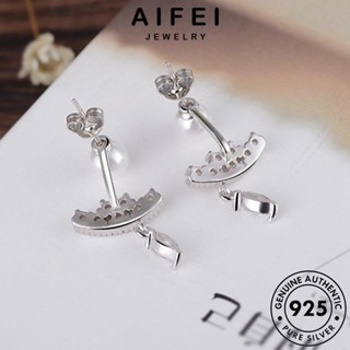 AIFEI JEWELRY แท้ เครื่องประดับ ผู้หญิง หนีบ ต้นฉบับ ห่วง เงิน ไข่มุก เครื่องประดับ เกาหลี ตุ้มหู มาร์ควิส 925 Silver ต่างหู แฟชั่น E928