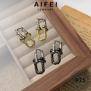 AIFEI JEWELRY ทอง ผู้หญิง ห่วง เกาหลี 925 ต้นฉบับ การจับคู่สีแบบอาหรับ แฟชั่น ตุ้มหู เครื่องประดับ หนีบ ต่างหู แท้ เงิน เครื่องประดับ Silver E1008