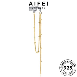 AIFEI JEWELRY เกาหลี Silver ต่างหู 925 เครื่องประดับ แฟชั่น เครื่องประดับ เงิน ตุ้มหู ห่วง พื้นผิว ทอง ผู้หญิง ต้นฉบับ แท้ หนีบ E1036