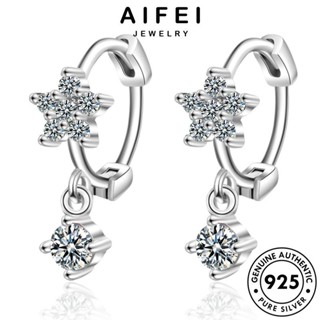 AIFEI JEWELRY ต่างหู เครื่องประดับ ต้นฉบับ เครื่องประดับ โกลด์ หนีบ มอยส์ซาไนท์ เงิน เกาหลี ผู้หญิง ดอกไม้ 925 ตุ้มหู ห่วง แฟชั่น แท้ Silver ไดมอนด์ E1387