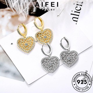 AIFEI JEWELRY แฟชั่น เครื่องประดับ ตุ้มหู แท้ มอยส์ซาไนท์ ต่างหู ผู้หญิง ไดมอนด์ 925 ห่วง โกลด์ เครื่องประดับ หนีบ Silver เกาหลี เงิน ต้นฉบับ E1451