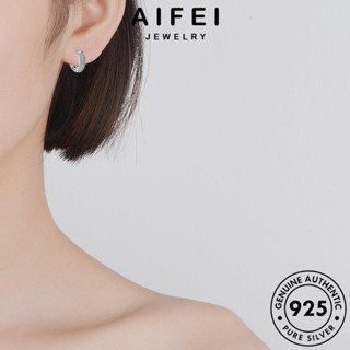 AIFEI JEWELRY เครื่องประดับ เกาหลี แฟชั่น Silver มอยส์ซาไนท์ไดมอนด์ ห่วง เครื่องประดับ หนีบ สองแถว ต่างหู ตุ้มหู เงิน ผู้หญิง ต้นฉบับ 925 แท้ E1456