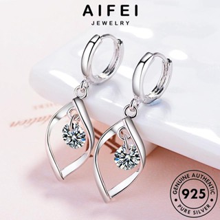 AIFEI JEWELRY ห่วง เกาหลี 925 มอยส์ซาไนท์ไดมอนด์ เงิน ต่างหู แท้ เครื่องประดับ เพื่อหมุน แฟชั่น ผู้หญิง เครื่องประดับ ต้นฉบับ Silver ตุ้มหู หนีบ E1459