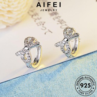 AIFEI JEWELRY เกาหลี มอยส์ซาไนท์ไดมอนด์ Silver ต่างหู ผู้หญิง แท้ ต้นฉบับ เงิน ผีเสื้อ เครื่องประดับ 925 หนีบ ตุ้มหู เครื่องประดับ ห่วง แฟชั่น E1461