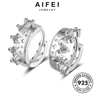 AIFEI JEWELRY ผู้หญิง Silver ต้นฉบับ เกาหลี ห่วง แฟชั่น มอยส์ซาไนท์ไดมอนด์ เครื่องประดับ มงกุฎ ตุ้มหู เงิน 925 ต่างหู หนีบ เครื่องประดับ แท้ E1448