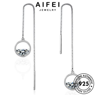 AIFEI JEWELRY แฟชั่น 925 หนีบ เกาหลี ชิงฉวน ห่วง ต่างหู หนึ่ง ต้นฉบับ แท้ ผู้หญิง มอยส์ซาไนท์ไดมอนด์ เครื่องประดับ หวัง ตุ้มหู เงิน Silver เครื่องประดับ E1552