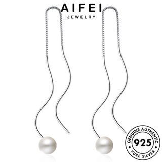 AIFEI JEWELRY เงิน คลื่นน้ำโค้ง Silver ตุ้มหู หนีบ ต่างหู เครื่องประดับ เกาหลี ต้นฉบับ ผู้หญิง ห่วง แฟชั่น ไข่มุก 925 เครื่องประดับ แท้ E1615