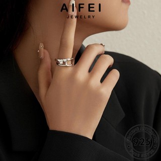 AIFEI JEWELRY Silver เกาหลี เครื่องประดับ แฟชั่น แท้ ผู้หญิง ต้นฉบับ เส้นไม่สม่ำเสมอ ไข่มุกทอง 925 แหวน เครื่องประดับ เงิน R8