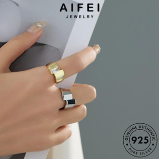 AIFEI JEWELRY แฟชั่น เงิน เกาหลี ผู้หญิง แท้ เครื่องประดับ ไม่สม่ำเสมอ เครื่องประดับ ต้นฉบับ แบล็คไดมอนด์ 925 Silver แหวน ออบซิเดียนโกลด์ R49