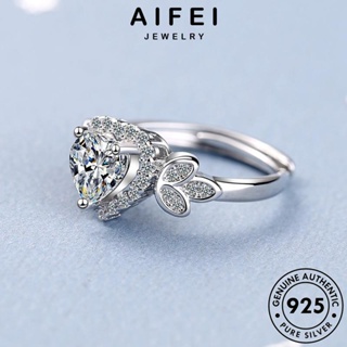 AIFEI JEWELRY เกาหลี 925 ผู้หญิง เงิน Silver แท้ ต้นฉบับ มอยส์ซาไนท์ไดมอนด์ แหวน แฟชั่น แฟชั่น เครื่องประดับ เครื่องประดับ R156