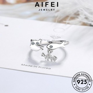 AIFEI JEWELRY 925 เครื่องประดับ ผู้หญิง Silver มอยส์ซาไนท์ไดมอนด์ แฟชั่น ต้นฉบับ ปลาที่สร้างสรรค์ เงิน แท้ เกาหลี เครื่องประดับ แหวน R159