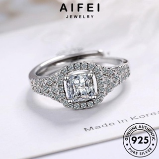 AIFEI JEWELRY แหวน แท้ เกาหลี เครื่องประดับ เครื่องประดับ Silver แฟชั่น ผู้หญิง เงิน 925 มอยส์ซาไนท์ไดมอนด์ ตารางอารมณ์ ต้นฉบับ R266