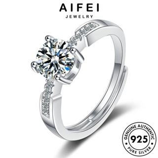 AIFEI JEWELRY แฟชั่น Silver มอยส์ซาไนท์ไดมอนด์ ต้นฉบับ เงิน เกาหลี 925 เครื่องประดับ อารมณ์ เครื่องประดับ แท้ ผู้หญิง แหวน R222