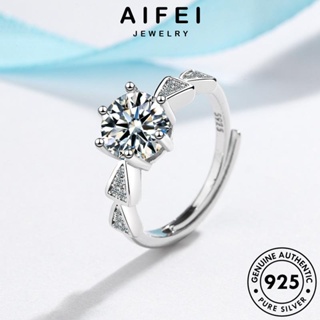 Aifei JEWELRY แหวนเพชรโมอิส เงิน 925 R337 แฟชั่น สําหรับผู้หญิง