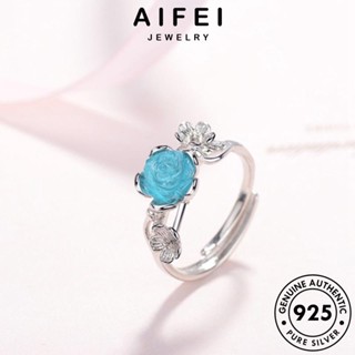 Aifei JEWELRY แหวนเงินแท้ 925 ลายดอกไม้ สําหรับผู้หญิง R353