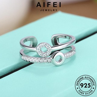 Aifei JEWELRY แหวนเงิน 925 ประดับเพชรโมอิส สีทอง สําหรับผู้หญิง R381