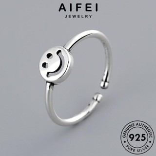 Aifei JEWELRY แหวนเงิน 925 รูปหน้ายิ้ม สไตล์เรโทร สําหรับผู้หญิง R274