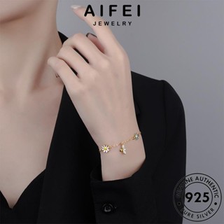 AIFEI JEWELRY แฟชั่น ผู้หญิง เครื่องประดับ กำไลข้อมือ แท้ 925 เงิน กำไล ต้นฉบับ เกาหลี ผู้หญิง ทอง ผึ้งน้อยแสนหวาน Silver เครื่องประดับ B5