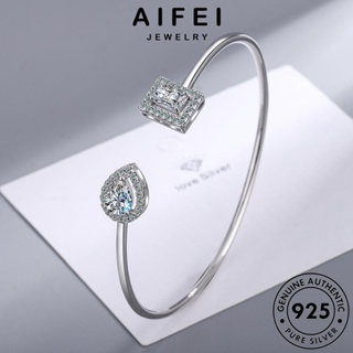 AIFEI JEWELRY เครื่องประดับ 925 กำไลข้อมือ ผู้หญิง กำไล บาแกตหวาน ต้นฉบับ แฟชั่น เงิน เครื่องประดับ แท้ เกาหลี ผู้หญิง Silver มอยส์ซาไนท์ไดมอนด์ B62