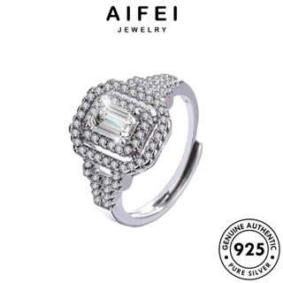 Aifei JEWELRY แหวนเงิน 925 ประดับเพชรโมอิส แฟชั่น สําหรับผู้หญิง R421