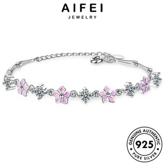 AIFEI JEWELRY เกาหลี เครื่องประดับ แฟชั่น เงิน แท้ กำไล ต้นฉบับ Silver มอยส์ซาไนท์ไดมอนด์ เครื่องประดับ 925 ซากุระหวาน ผู้หญิง ผู้หญิง กำไลข้อมือ B90