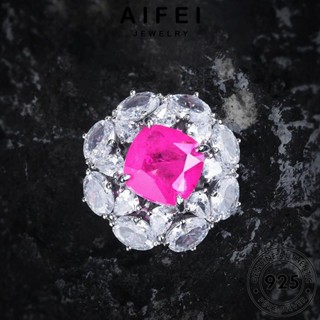 Aifei JEWELRY แหวนเงิน 925 ประดับเพชรคริสตัล สีชมพู สําหรับผู้หญิง R2576