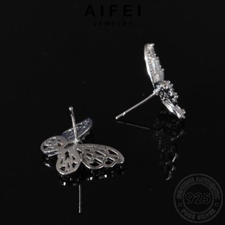 AIFEI JEWELRY เกาหลี ผู้หญิง เครื่องประดับ แฟชั่น มอยส์ซาไนท์ไดมอนด์ 925 แท้ Silver ต้นฉบับ เงิน ต่างหู เครื่องประดับ ผีเสื้อ ห่วง หนีบ ตุ้มหู E1321