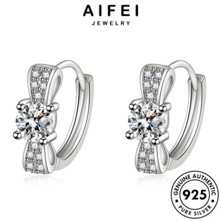 AIFEI JEWELRY ผีเสื้อ Silver แท้ หนีบ ผู้หญิง ตุ้มหู เงิน ต้นฉบับ เกาหลี ห่วง ไดมอนด์ เครื่องประดับ แฟชั่น เครื่องประดับ โกลด์ มอยส์ซาไนท์ ต่างหู 925 E744